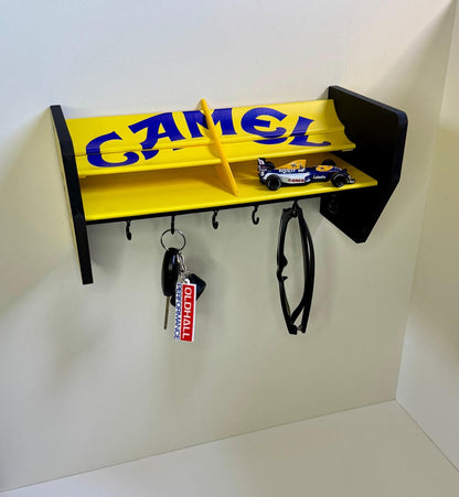 F1 Formula 1 Lotus Camel Senna spoiler key holder replica no.12, key holder decroative display solutions for Motorsport fan glasses/keys etc