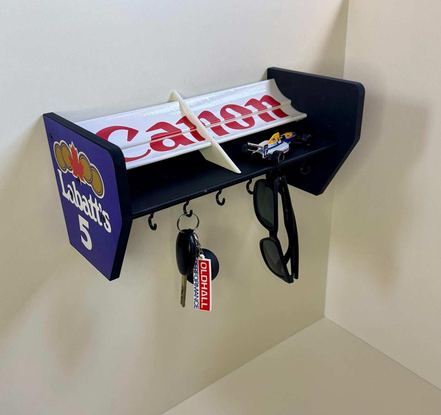 Mansell Formula 1 F1 spoiler key holder replica Williams, key storage man cave garage display piece Motorsport fan gift