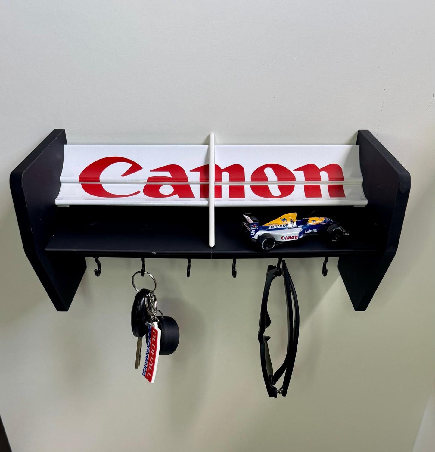 Mansell Formula 1 F1 spoiler key holder replica Williams, key storage man cave garage display piece Motorsport fan gift