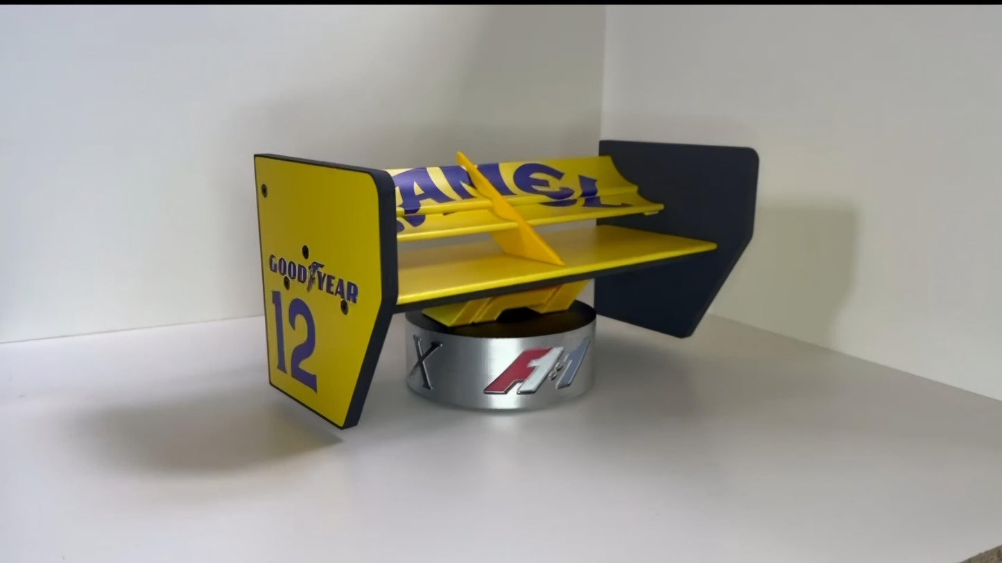 F1 Formula 1 Lotus Camel Senna spoiler key holder replica no.12, key holder decroative display solutions for Motorsport fan glasses/keys etc